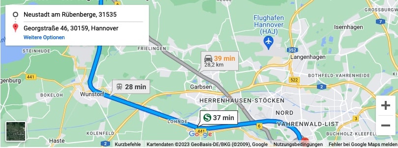 DIRECTIONS FROM THE CENTER OF Neustadt